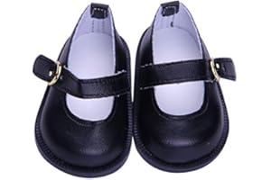 Sunportzida 18'' Doll Shoes 1 Pair Leather Shoes Fashion Doll Decoration Accessories Fits for 18 Inch American Dolls (Black)