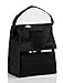 Eunichara Basic Cooler Lunch Bag Foldable with Thermal Insulated Lining Reusable (Cooler/Warmer) - Black