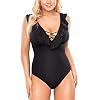 VIVISENCE Dames Badpak Badmode Soft Cups Gedessineerd V-hals EU 3105