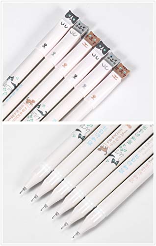 Kawaii School Supplies - Cat Stationery Set includes 6 Gel Pens, 120 Sticky Notes, 45 Pcs Stickers, 240 Bookmark Page Flags - Japanese Style Office Supplies/Journaling Kit - Gift for Girls