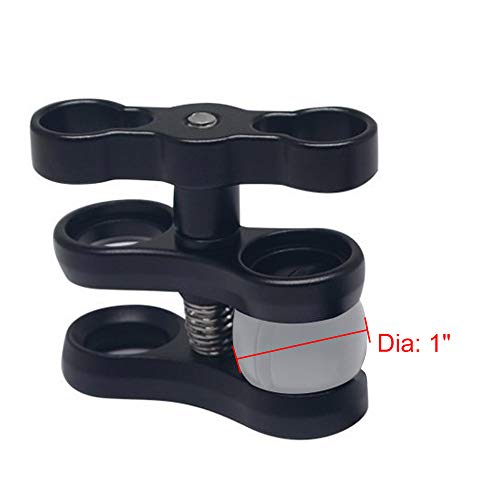 Amarine Made (1 Inch,2Pack) Black Standard Underwater Ball Clamp Mount
