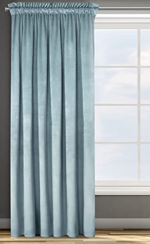 Eurofirany Design91 ROSA Soft Plain Opaque Velvet Curtain with Rufflette Tape For Rail - 1 Unit, Fluffy Panel Drape Classic Glamour Elegant Living Room, Bedroom, W55 x L106, Dark Pink