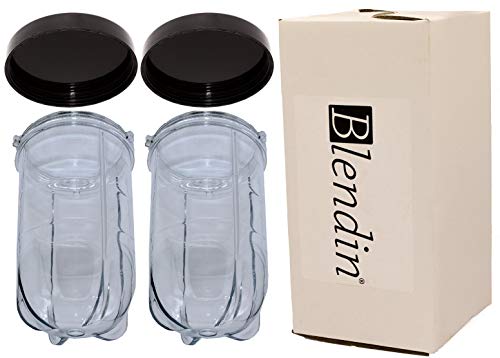 Blendin 2 Pack 16 Ounce Tall Cup with Black Jar Lid, Compatible with Original Magic Bullet Blender Juicer 250W MB1001 (Renewed) - Thumbnail 7