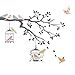 DECOWALL DW-1510 Birds on Tree Branch with Bird Cages Kids Wall Stickers Wall Decals Peel and Stick Removable Wall Stickers for Kids Nursery Bedroom Living Room (Grey) d?cor