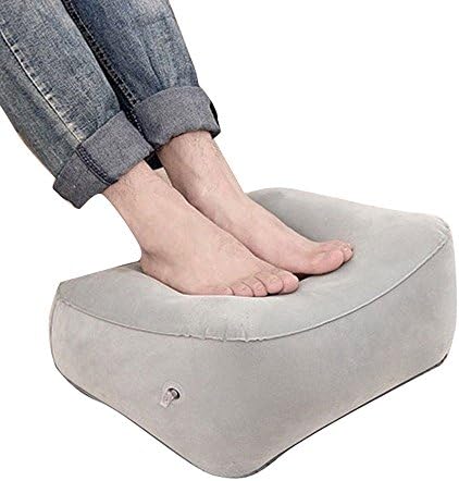 Inflatable Travel Footrest Pad Foot and Leg Rest Travel Pillow Cushion Travel Ottomans Helps Reduce Stress and Deep Vein Thrombosis Risk Increase Circulation On Car Camp Airplane Home Flights