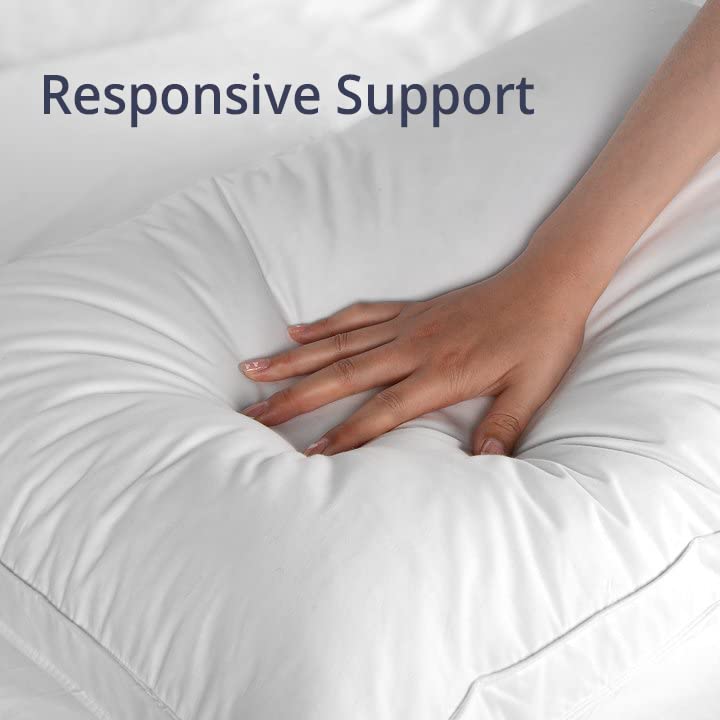 Deodar Feather Down Pillows with Cotton Fabric, Gusseted Goose Down Bed