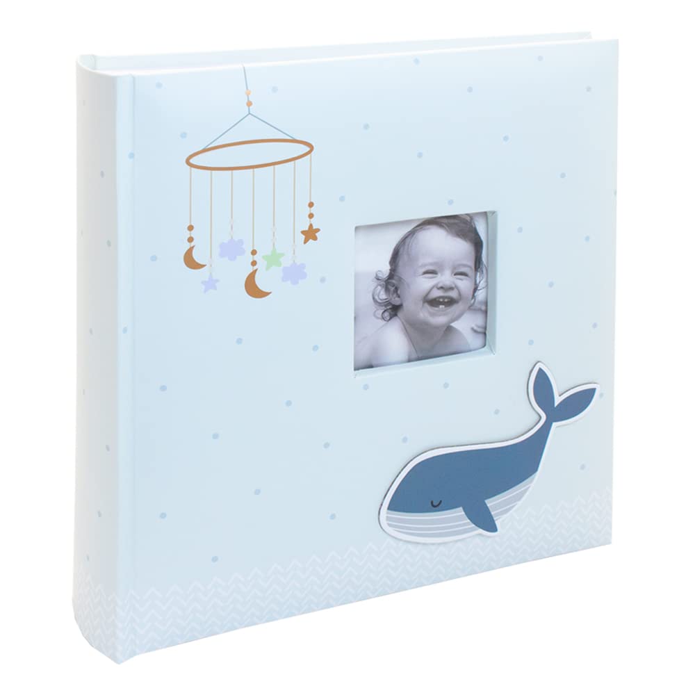 Kenro Baby Animals Blue Whale Memo Photo Album for 200 Photos 6x4 Inch / 10x15cm with Slip-in Pages and Photo Window on the Cover - KN402UE