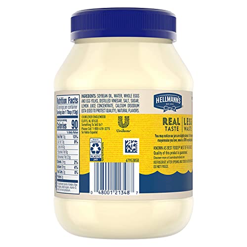 HELLMANN’S REAL MAYONNAISE PACK OF 15 TUB FOR FOODSERVICE MADE WITH QUALITY INGREDIENTS 30 OZ