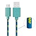 Boxeroo Pack of 3 Colorful Extra long(6 feet/2 meter) Sturdy Fabric Nylon Braided Micro USB Charging Cord Data Sync Cable for Samsung Galaxy Note, Samsung Galaxy S3/S4, Google Nexus 7, Google Nexus 10, Google Nexus 4 (Pink/Purple/Blue)