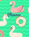 Planner 2019: Flamingo Donut Unicorn | Weekly Calendar Schedule Organizer with Dot Grid Pages, Inspi by Pretty Planners, Summer Lovers