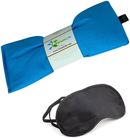 Eye Mask For Puffy Eyes, Dark Circles, Sleeping and Stress Relief - Hot Cold Therapy Eye Pillow Also Used For Headaches, Migraines &amp; Stress Relief. (1 Eye Pillow, Turquoise)