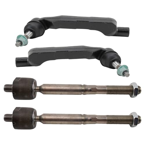 TRQ Inner and Outer Driver and Passenger Side Tie Rod Set 4 Piece
