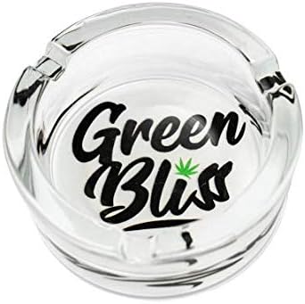 Green Bliss Glass Round Ashtray