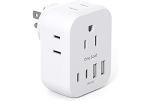 ONE BEAT Travel Cruise Ship Essentials, Multi Plug Wall Outlet Extender with 4 Outlets 4 USB (2 USB-C), Cruise Approved Power Strip Non Surge Protector, Plug Adapter, Travel Cruise Must Have Accessories