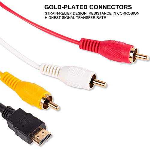HDMI to RCA Cable, HDMI to AV Adapter HDMI to 3-RCA Composite Cord Transmitter