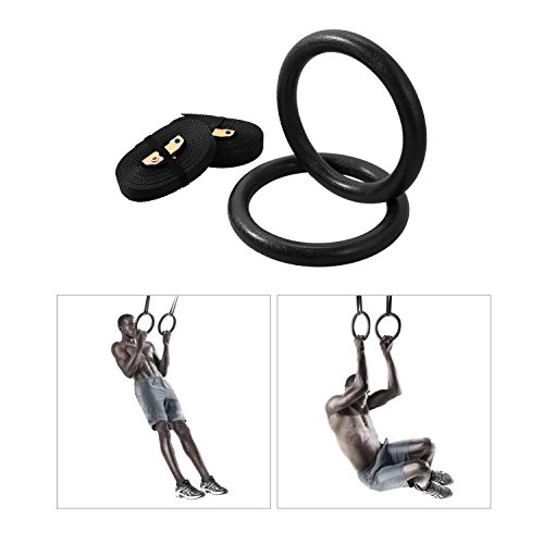 Gymnastics Rings With Adjustable Straps For Workout, Strength Training , Pull Ups and Dips, Fitness