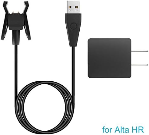 Fitbit Alta HR / Alta Charger, 3.3ft(1m) Extra Length USB Charging Cable and Wall Charger Plug for Fitbit Alta / Alta HR with Reset Button by iEEKK