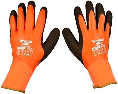 Labor Protection Glove, Safety Work Cold-Resistant and Waterproof Latex, Double Back Coating, 13G Brushed Piled Acrylic Liner, X-Large