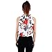 Froomer Fashion Women's Halter Ruffled Neck Chiffon Blouses Sleeveless Floral Shirts (Asian XL, White)