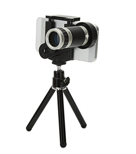 Shopping_Shop2000 Universal Phone Mount Holder 8X Optical Telephoto Telescope Manual Focus Camera Lens with Mini Tripod Stand for iPhone 4 4S 4G 5 5G 5S 5C Samsung Galaxy S3 i9300 S4 i9500 S5 I9600 Note 3 N9000 LG Blackberry Motorola Sony cell phone (8x L - Thumbnail 7