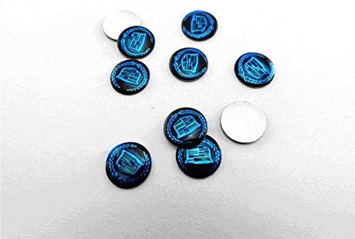 okokk90909o 6Pcs 14mm Sticker Steering Wheel Logo Key Remote Control Set fit Cadillac
