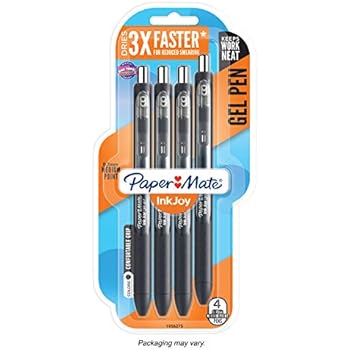 Paper Mate InkJoy Gel Pens, Medium Point, Black, 4 Count