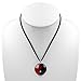 Chuvora Hand Blown Murano Glass Yin Yang Symbol Red Black Round Pendant Necklace, 18-20 inches