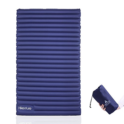 Hikenture-Double-Camping-Pad-by-Inflatable-Air-Mattress-with-Built-in-Foot-Pump-Light-and-Compact-for-Backpacking-Self-Driving-Tour-Hiking-Tent-Blue