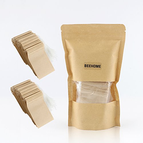 300PCS Tea Filter Bags , Disposable Paper Tea Bag with Drawstring Safe Strong Penetration Unbleached Paper for Loose Leaf Tea and Coffee