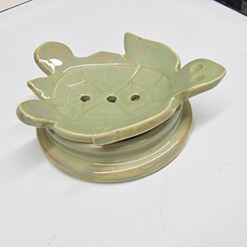 Soap Dish Turtle Soap Dish with Drain Plate Handmade Ceramic Pottery