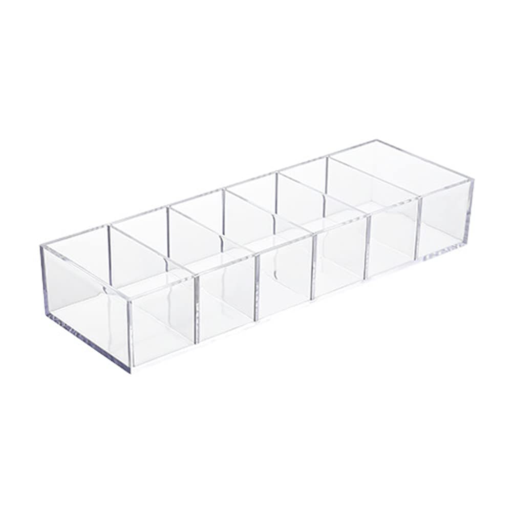 Detachable Makeup Organizer Clear 6 Compartments Plastic Cosmetic Storage Jewelry Display Boxes Drawer Organizers Case (transparent)