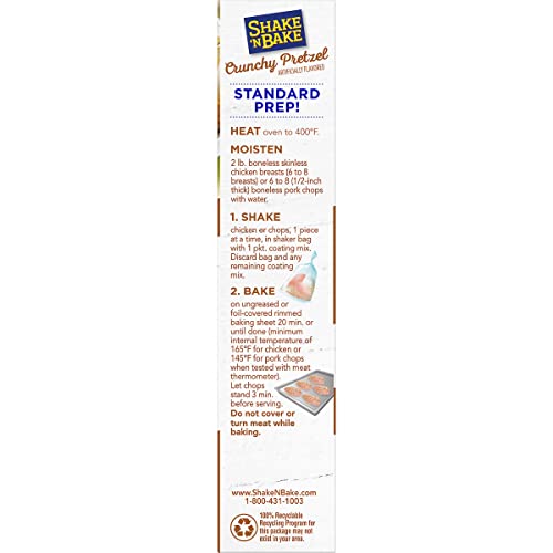 Shake 'N Bake Chrunchy Pretzel Seasoned Coating Mix (4.6oz Boxes, Pack