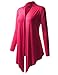 AMORE ALLFY Women's Soft Drape Cardigan Long Sleeve Fuchsia Large