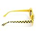 Clout Goggles Checkered, Vintage UV 400 Protection Bold Retro Sunglasses, Resin Oval Lens + Plastic Thick Frame, Mod Style Unisex Outdoor Sports Fashion Eyewear 1Pc (Yellow & Checkered)