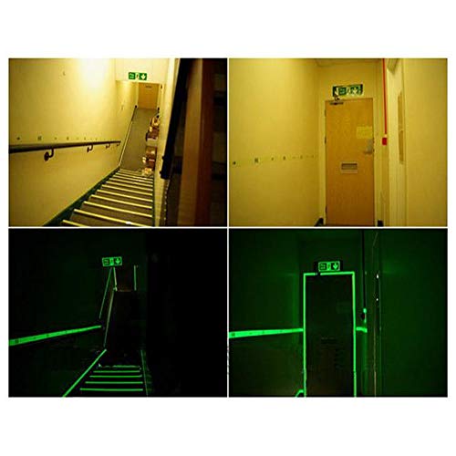 Trooer Glow Fluorescent Tape 32.8 Ft Glow Luminescent in the Dark Safety Tape for Stairs Stage Floor Night Party
