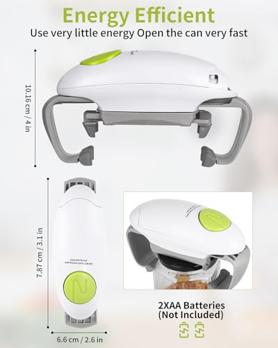 LEAZZLE Electric Jar Opener - Kitchen Gadget Strong Heavy Duty Sealed Jar Opener - Automatic Jar Opener Hands Free with Less for Individuals, Arthritis and Housewife (White)