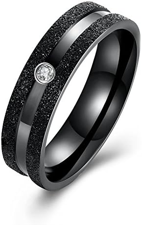 Luxury Couple Ring Zircon Rose Gold Black Men Ring (10)