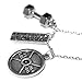 Santa Monica Charm Co. Strong Is Beautiful Necklace With Dumbbell and 45lb Plate Pendants Gym, Bodybuilding Fitness Training Gift