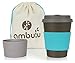 Reusable Coffee Cup for Travel To Go 2oz | Portable Bamboo Mug with Lid, 2 Sleeves, Carry Bag | Plastic and BPA Free | Dishwasher Safe Eco Cups 350ml