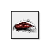 Framed Canvas Wall Art Sexy Lips Canvas Prints Home Artwork Decoration for Living Room,Bedroom - 16x16 inches