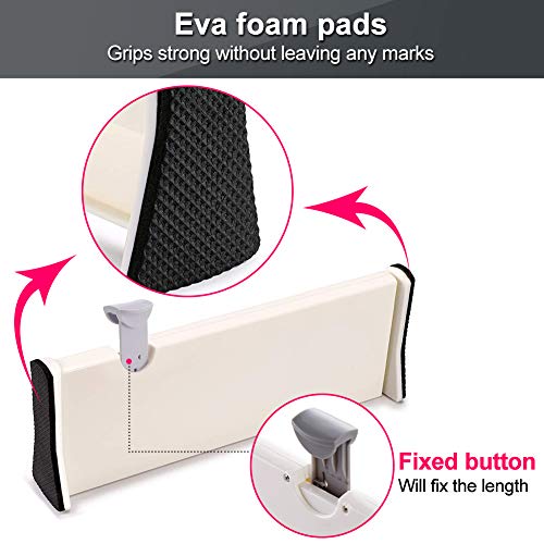 image for JONYJ Drawer Dividers Organizer 5 Pack, Adjustable Separators 4