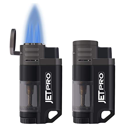 JETPRO Butane Torch Lighter 4 Jet Flames Cigar Lighter Refillable Gas