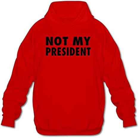 Men's Long Sleeve Cotton Hoodie Not My President.png SweatshirtRed