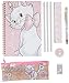 Disney Marie (Aristocats) Official Stationery Set, Includes: A5 Note Pad, 3, Pen, Ruler, Eraser, Sharpener and Pencil Case, Multi Colour