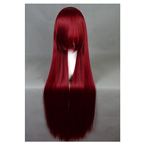 Smoon Cosplay Fairy Tail Erza Scarlet Red Long Straight Wig Cosplay Props