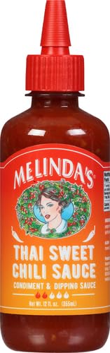 MELINDA’S THAI SWEET CHILI – SWEET AND MILD ASIAN CHILI SAUCE MADE WITH WHOLE FRESH INGREDIENTS – GOURMET HOT & DIPPING SAUCE – KETO FRIENDLY – 12OZ, 1 PACK