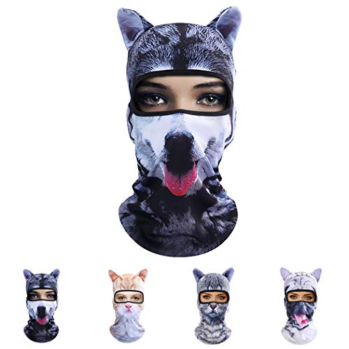 Outgeek Cat Mask, Women Men Balaclava Summer Full Face Hat Animal Ears Sports Helmet Climbing Fishing Cap