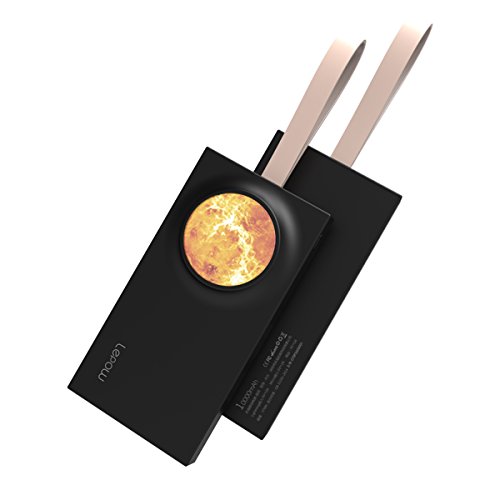 Lepow Real 10000mAh Ultra-Portable Phone Charger Power Bank with smart LED light and Dual input for iPhone, iPad, Samsung Galaxy-Black