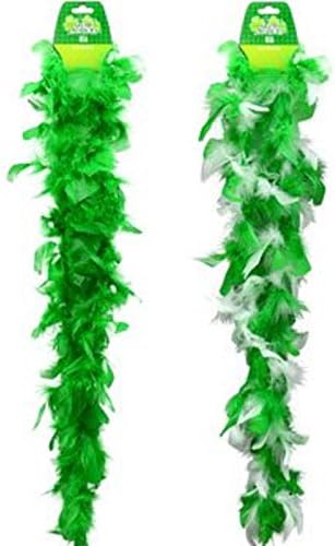 St. Patrick's Day Feather Boas ~ Set of Green Feathers with Silver &amp; Green &amp; White Feathers