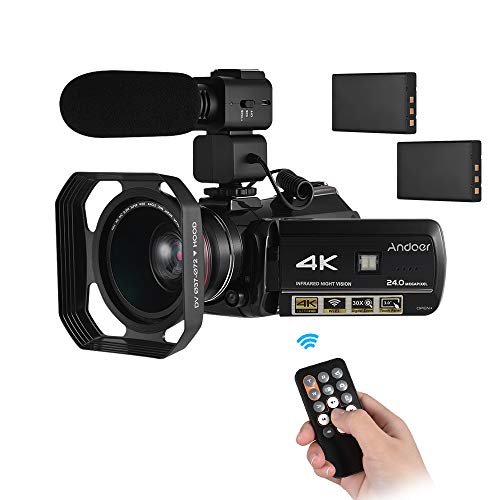 Video Camera Camcorder,Andoer 4K UHD 24MP DV Recorder 30X Zoom